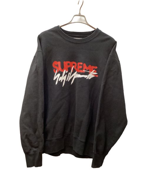 SUPREME（シュプリーム）SUPREME (シュプリーム) YOHJI YAMAMOTO (ヨウジヤマモト) Crewneck Black/コラボロゴスウェット ブラック サイズ:Lの古着・服飾アイテム