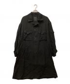 s'yteサイト）の古着「BIO-WASH LYOCELL TWILL OVERSIZE MILITARY COAT/リヨセルオーバーコート」｜ブラック