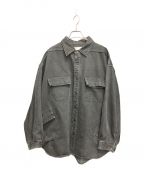 POLIQUANTポリクアント）の古着「THE DEFORMED DENIM FATIGUE SHIRT JACKET/デニムファティーグシャツジャケット」｜ブラック