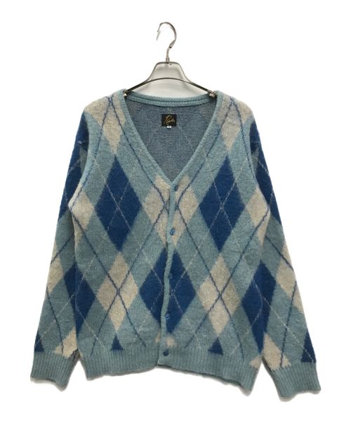 Needles（ニードルズ）Needles (ニードルズ) Mohair Cardigan Argyle(モヘヤ カーディガン アーガイル) ブルー サイズ:Mの古着・服飾アイテム