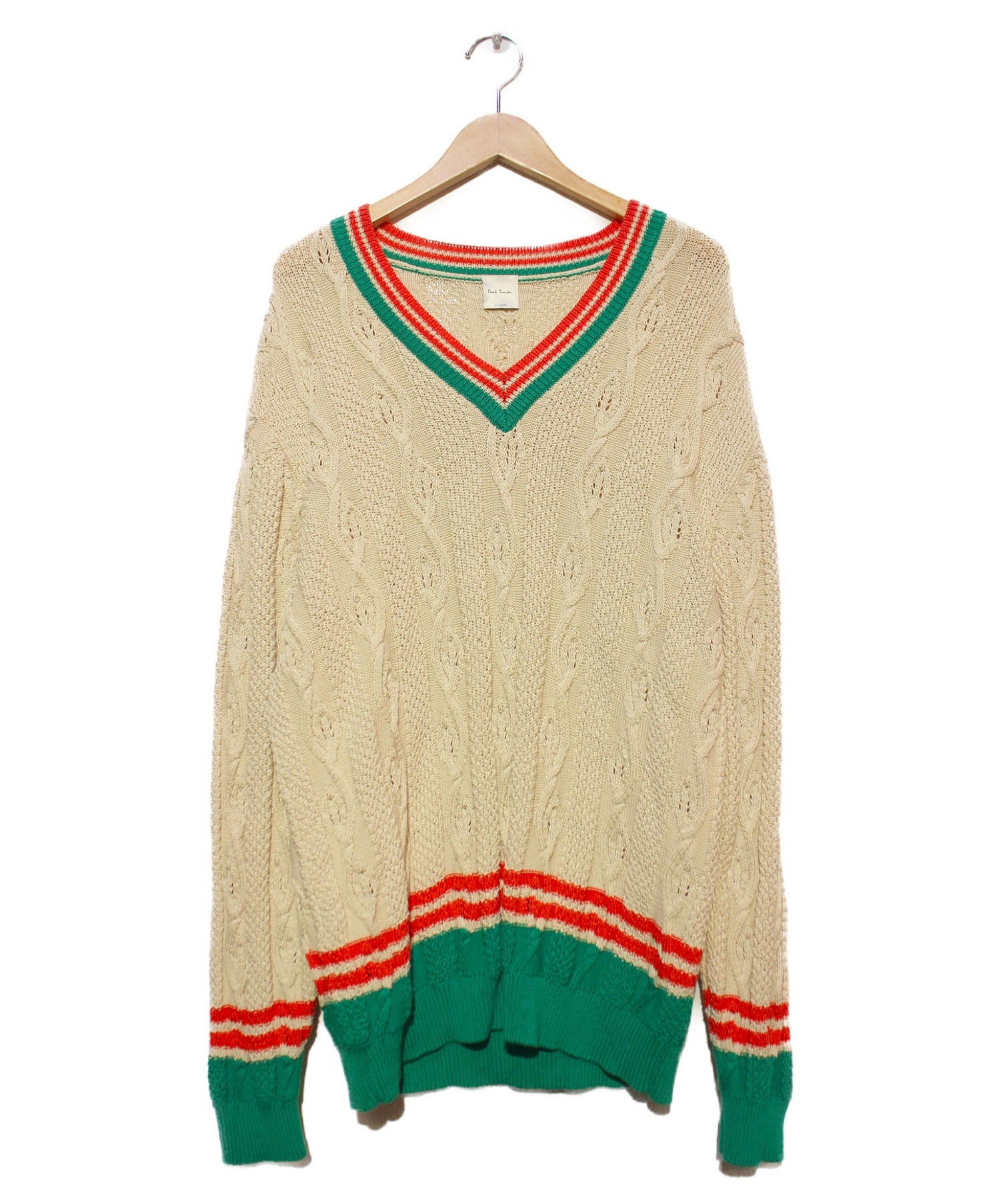 中古 古着通販 Paul Smith ポールスミス フラワーケーブルチルデンセーター ベージュ サイズ Xl Flower Cable Tilden Sweater Rf Nr 804 ブランド 古着通販 トレファク公式 Trefac Fashion