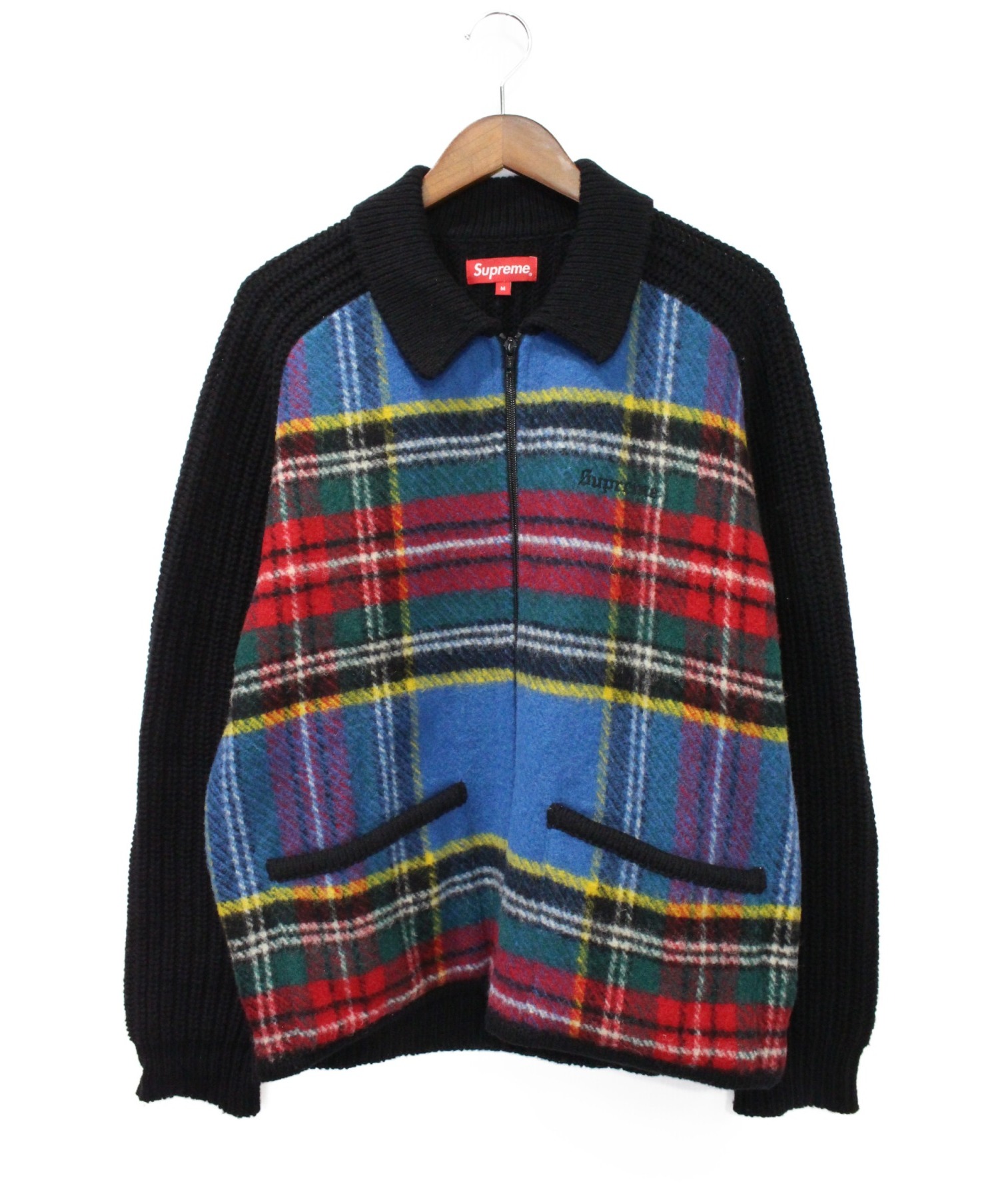 supreme plaid Front Zip Sweater m 木村着