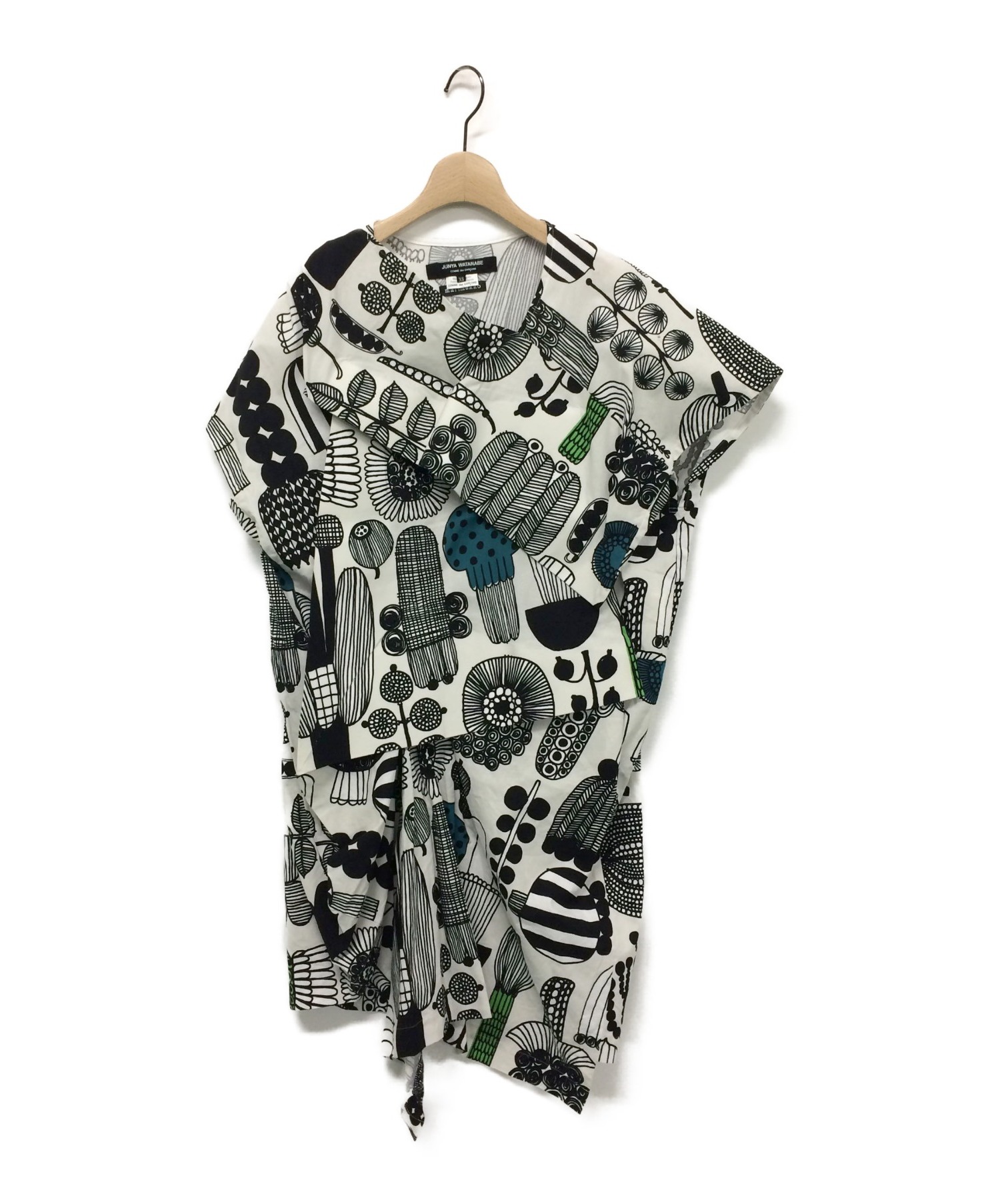 中古 古着通販 Junya Watanabe Comme Des Garcon Marimekko ジュンヤワタナベ コムデギャルソン マリメッコ 総柄変形コットンワンピース ホワイト サイズ Xs ブランド 古着通販 トレファク公式 Trefac Fashion