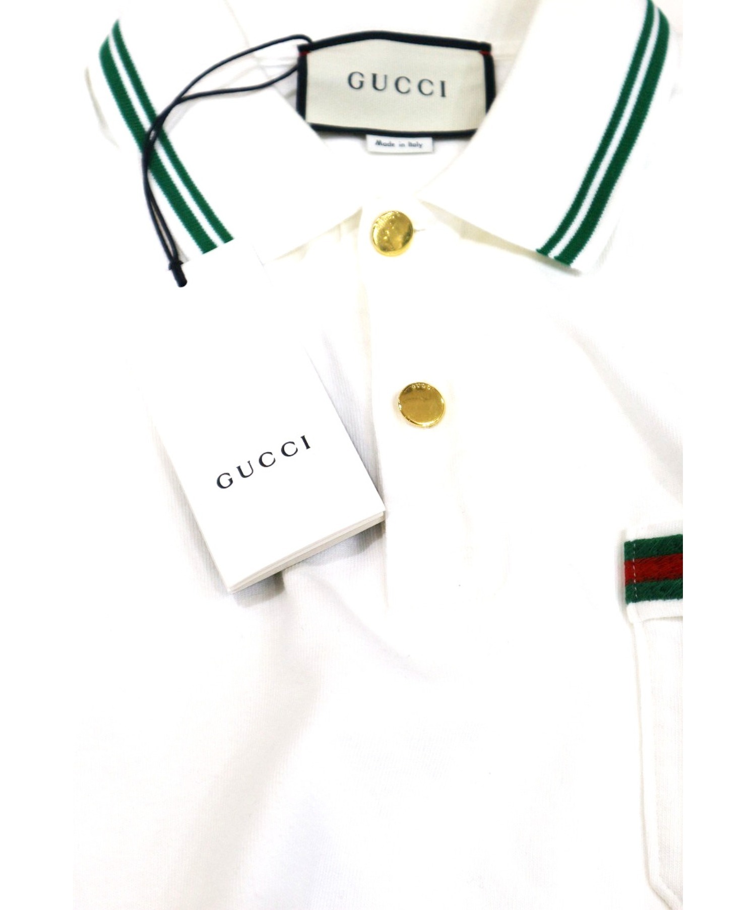 ほぼ新品‼️】GUCCI グッチロゴ ポロシャツ 白 ユニセックス-