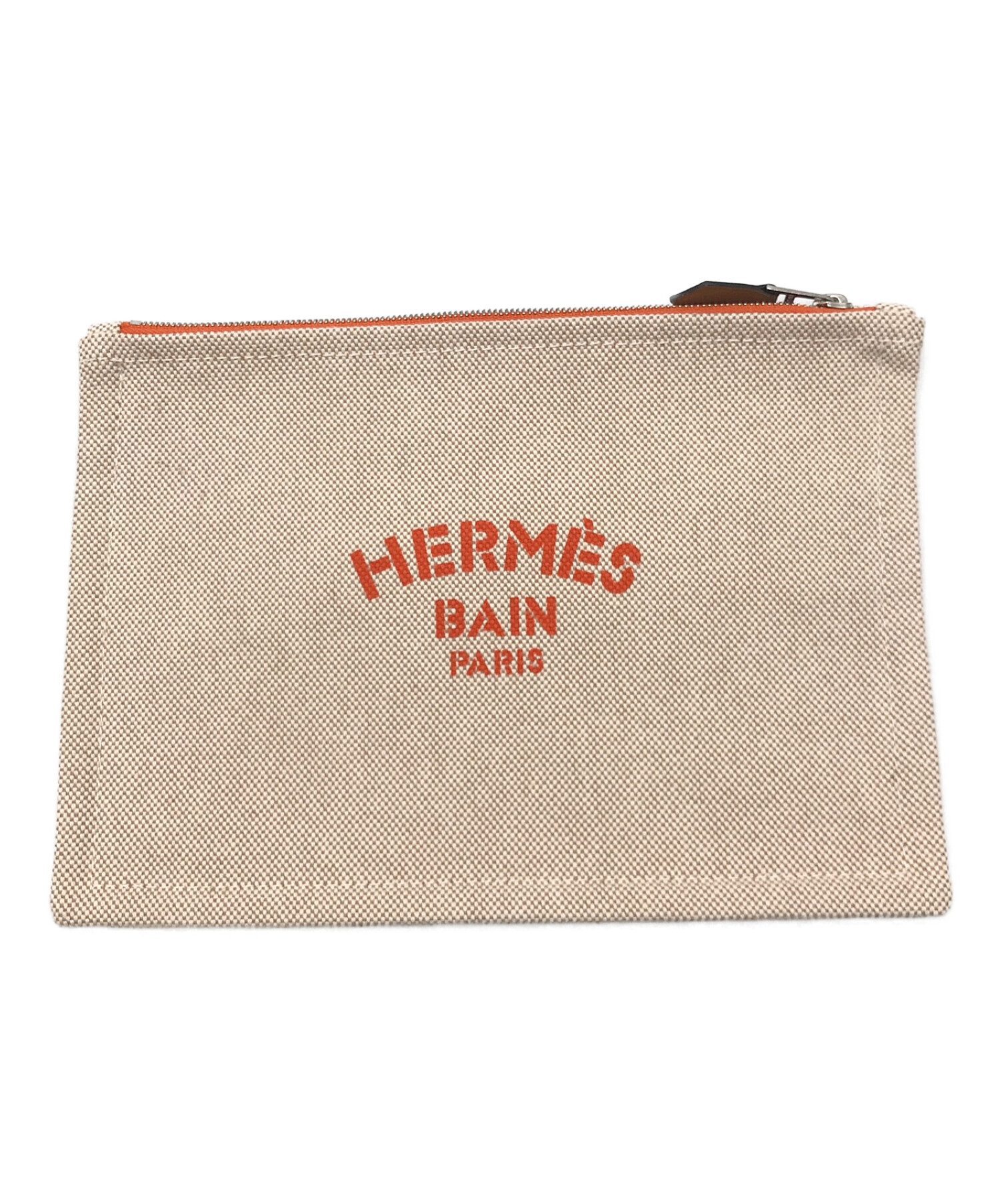 タグ付き HERMES エルメス ポケットチーフ オレンジ シルク 未使用 - 小物