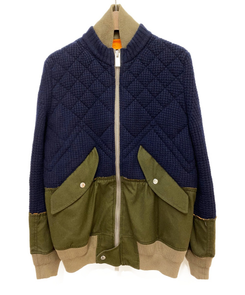 中古 古着通販 Sacai サカイ Quilt Knit Wool Blouson ネイビー オリーブ サイズ 1 ブランド 古着通販 トレファク公式 Trefac Fashion