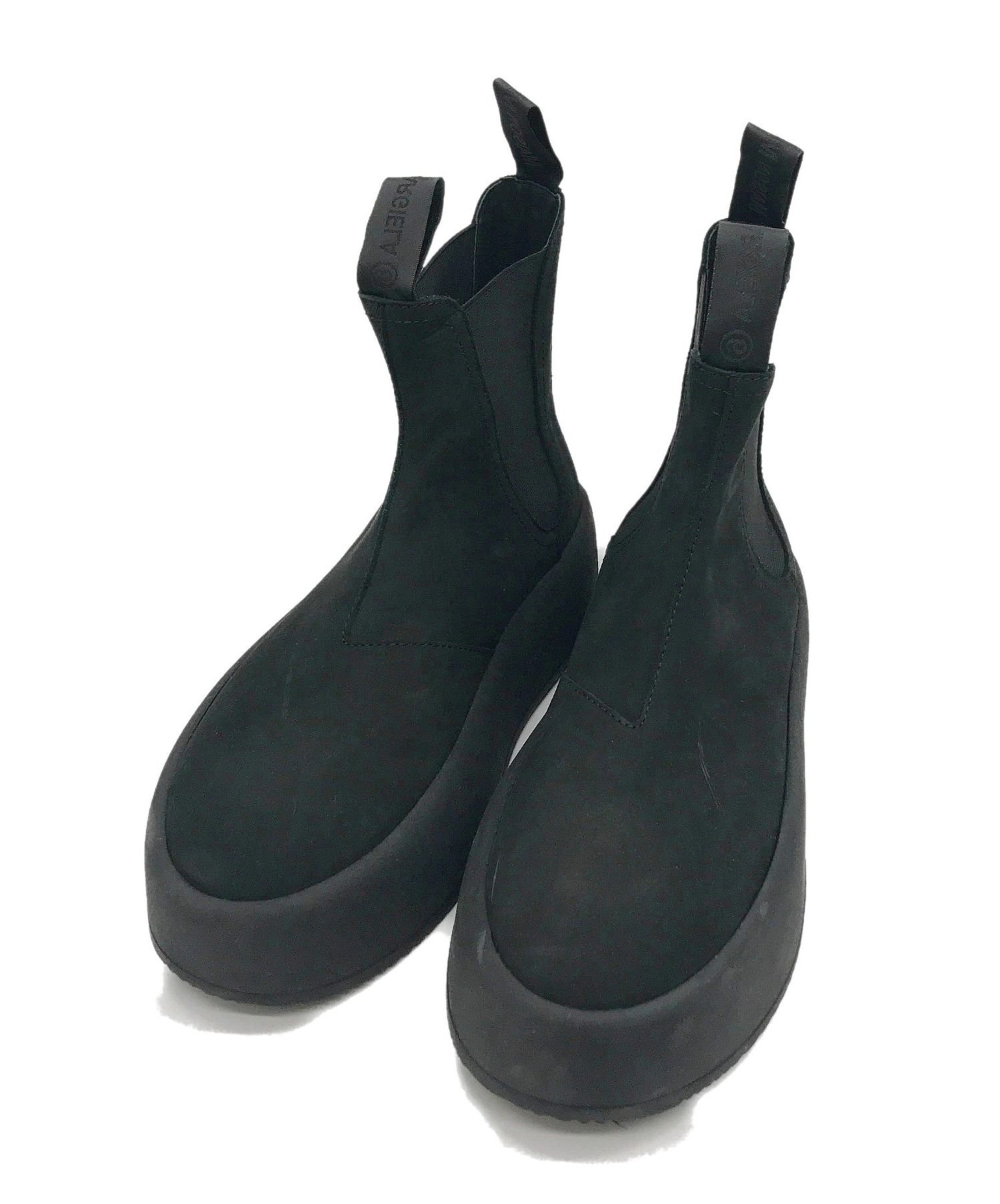 新品/37 MM6 メゾン マルジェラ ベロア シルバーヒール ブーツ 高品質