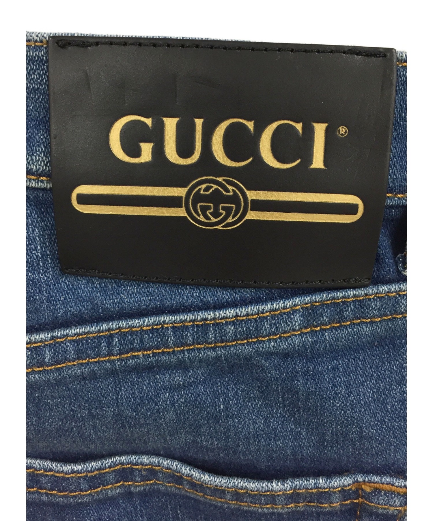 グッチ GUCCI 20SS ラベル付き ウォッシュドデニム フレアパンツ