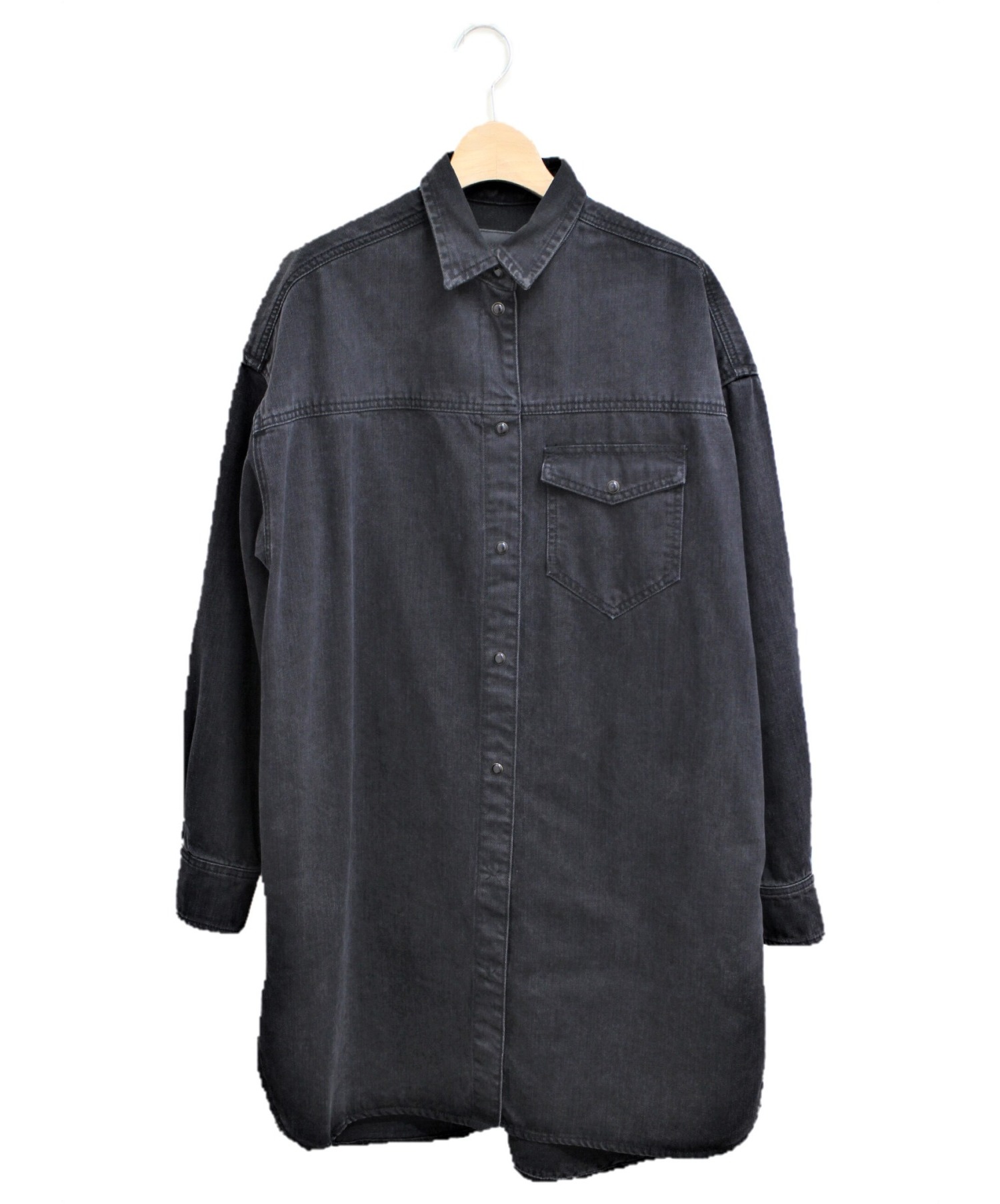 TOM WOOD (トムウッド) W GIANT DENIM SHIRT ユーズドブラック サイズ:S