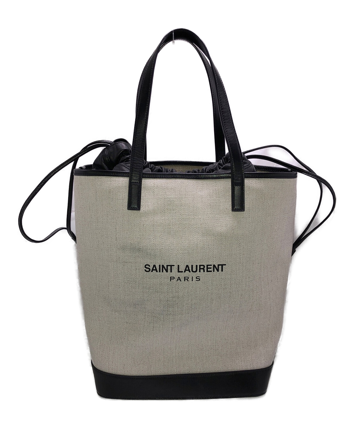 SAINTLAURENTPARIS トートバッグ ブラック レザー ポーチ-