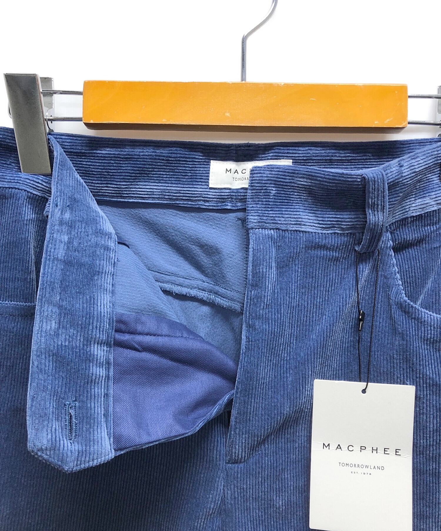 MACPHEE (マカフィー) ストレッチコーデュロイセミフレアパンツ ブルー サイズ:36 未使用品