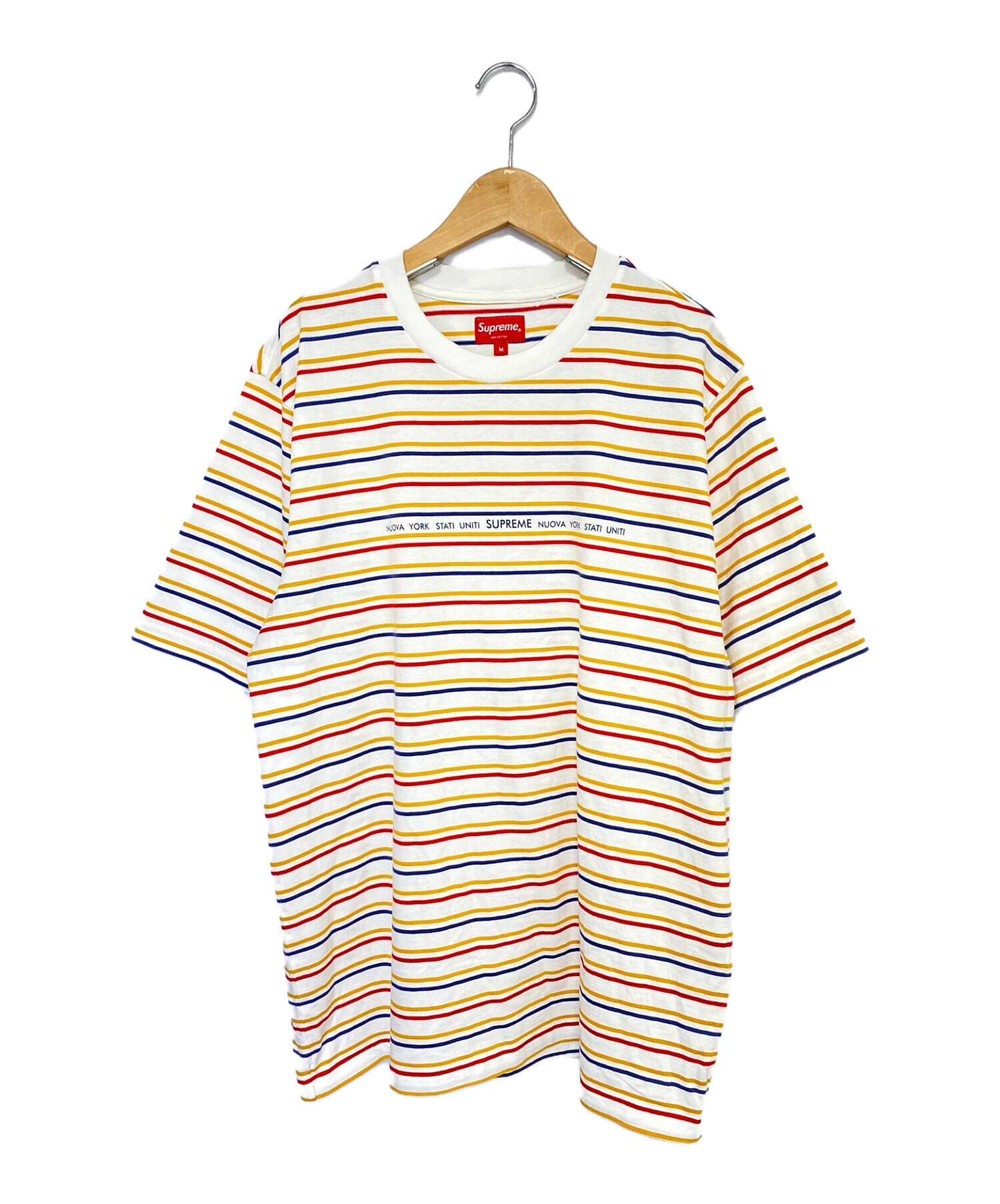 18SS Supreme Bar Stripe Tee 白黒M新品 ボーダーT - www