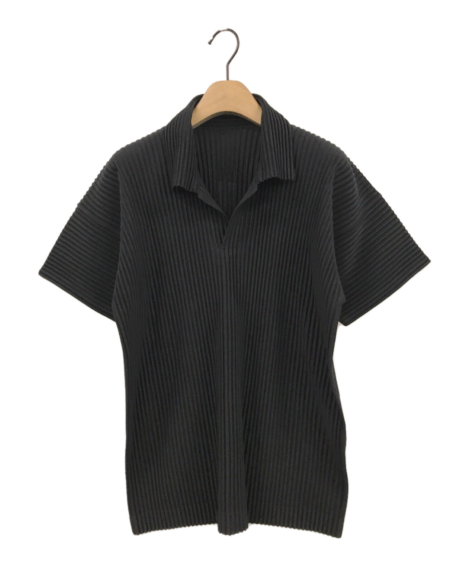 オムプリッセ イッセイミヤケ ポロシャツ 黒 サイズ2-
