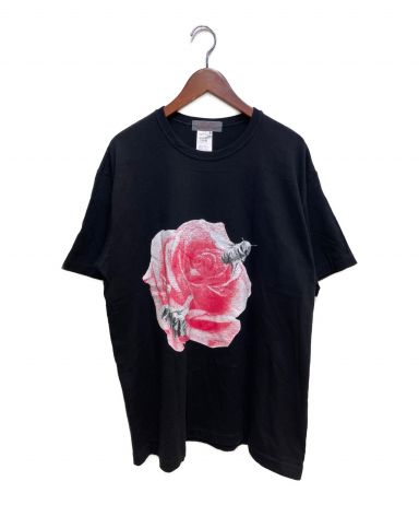 【中古・古着通販】yohji yamamoto+noir (ヨウジヤマモトプリュスノアール) 20SS ×内田すずめ 薔薇と蜂プリントTシャツ  ブラック サイズ:3｜ブランド・古着通販 トレファク公式【TREFAC FASHION】スマホサイト