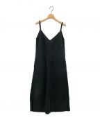 AURALEEオーラリー）の古着「WASHED LINEN SLIP DRESS」｜ブラック