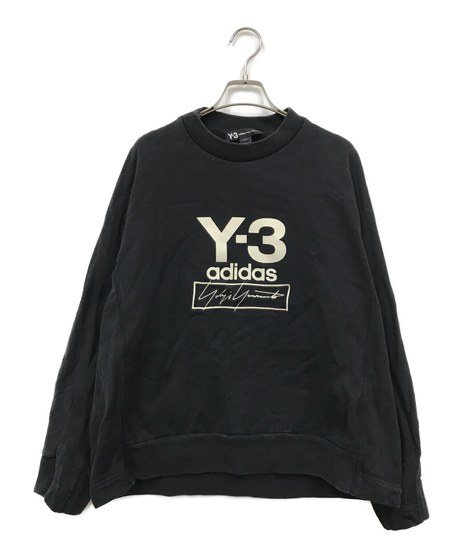 ホワイトブラウン 【新品】Y-3 ワイスリー ロゴ スウェットシャツ 黒 L