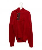 KOLORカラー）の古着「Button Embellished Hoodie」｜レッド