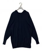 theoryセオリー）の古着「Empire Wool High Slit Hoodie」｜ネイビー