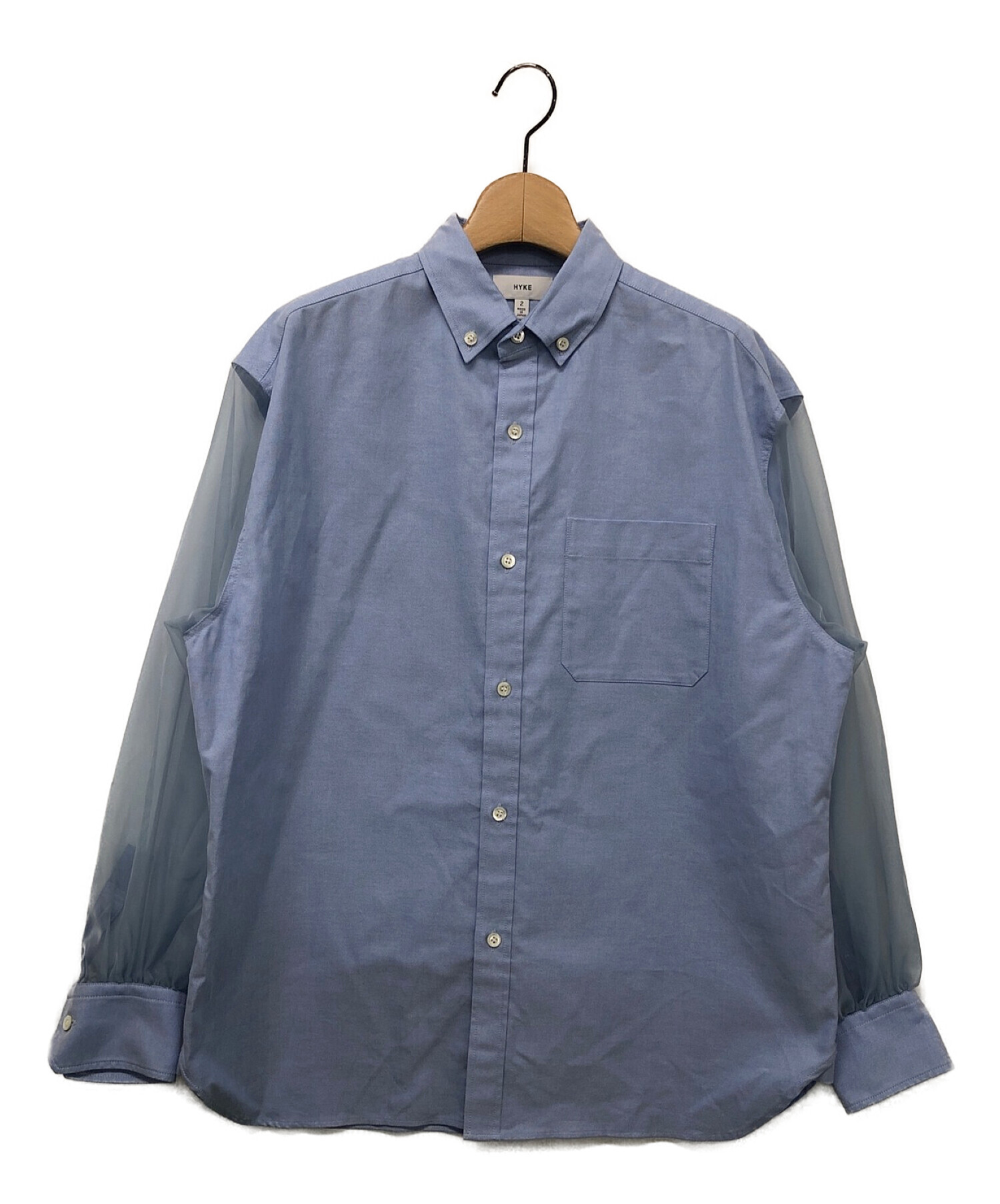 3年保証 即日出荷 HYKE OXFORD VOILE B.D. SHIRT ブルー サイズ1 | www