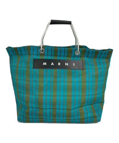 新着 MARNI マルニ ストライプ バッグ オリーブグリーン 新品未使用