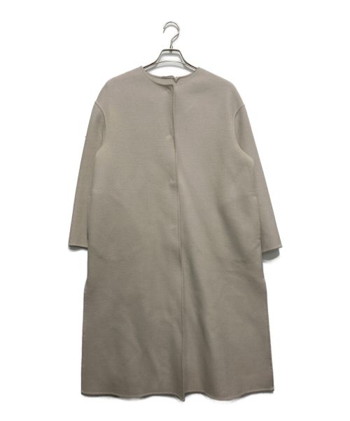 LE PHIL（ル フィル）LE PHIL (ル フィル) ソフトウールリバーノーカラーコート アイボリー サイズ:SIZE1の古着・服飾アイテム