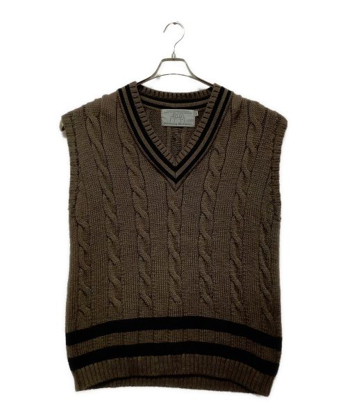 oldderby Knitwear（オールドダービーニットウェア）Oldderby Knitwear (オールドダービーニットウェア) チルデンベスト ブラウン サイズ:Lの古着・服飾アイテム