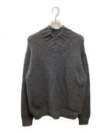 AURALEE（オーラリー）の古着「SUPER FINE WOOL AIRY KNIT V-NECK P/O」｜グレー