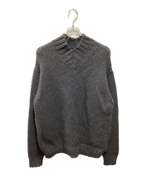 AURALEE（オーラリー）AURALEE (オーラリー) SUPER FINE WOOL AIRY KNIT V-NECK P/O グレー サイズ:4の古着・服飾アイテム