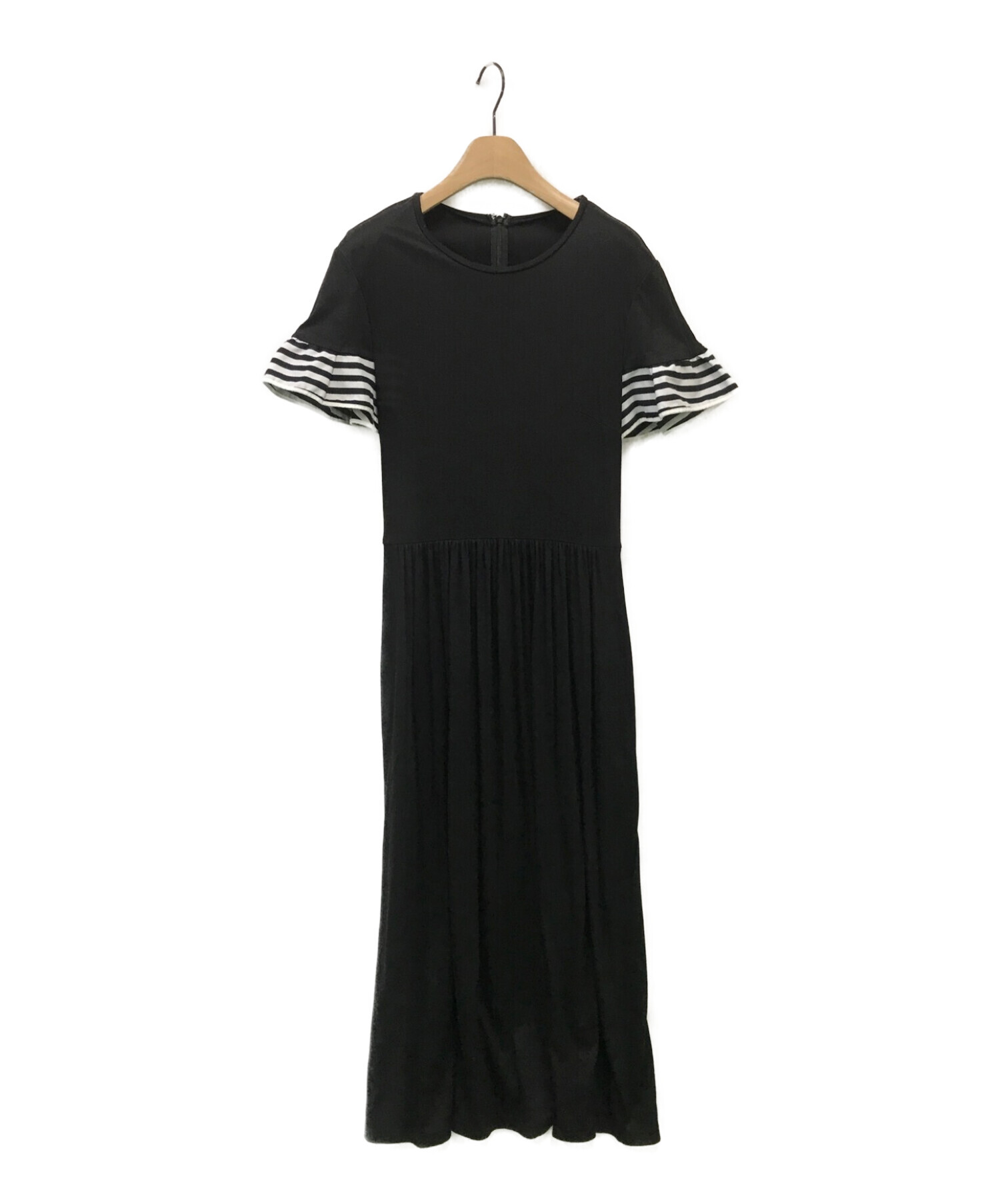 BORDERS AT BALCONY (ボーダーズアットバルコニー) RUFFLED MAXI DRESS ブラック サイズ:38