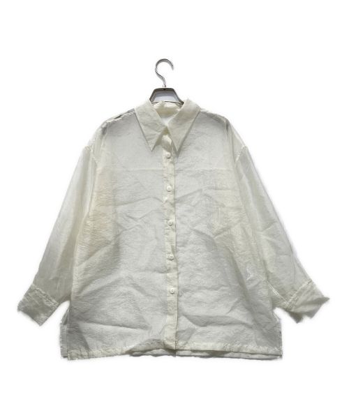 FRAY ID（フレイ アイディー）FRAY ID (フレイ アイディー) ソフトリンクルオーガンシャツ ホワイト サイズ:Fの古着・服飾アイテム