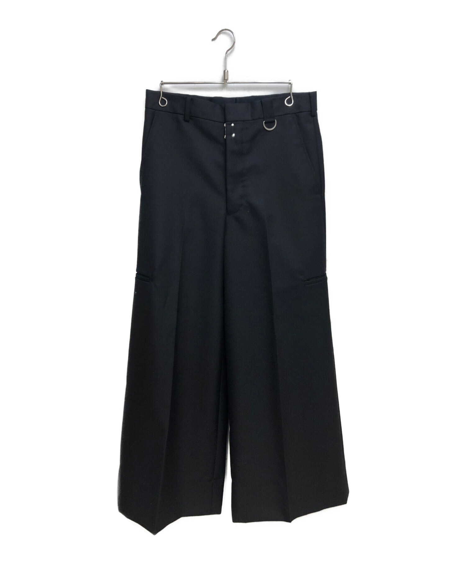 JOHN LAWRENCE SULLIVAN (ジョンローレンスサリバン) SIDE POCKET WIDE TROUSERS ブラック サイズ:44