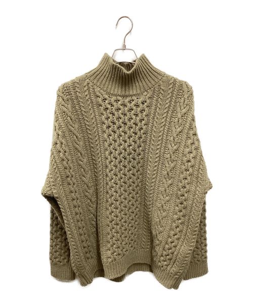 AURALEE（オーラリー）AURALEE (オーラリー) FRENCH MERINO ARAN KNIT TURTLE NECK BIG P/O カーキ サイズ:1の古着・服飾アイテム