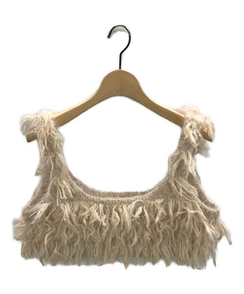 LEINWANDE (ラインヴァンド) Mohair Mixed Fringe Top ベージュ サイズ:F