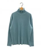 AURALEEオーラリー）の古着「LAMB WOOL WIDE RIB HALF ZIP P/O」｜スカイブルー