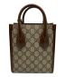 GUCCI (グッチ) インターロッキングG付きミニトートバッグ ベージュ×ブラウン：115000円