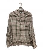 UNUSEDアンユーズド）の古着「RAYON CHECK SHIRT」｜ベージュ