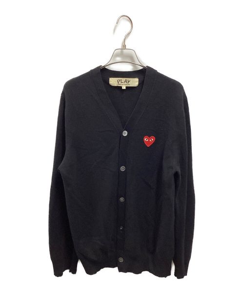 PLAY COMME des GARCONS（プレイ コムデギャルソン）PLAY COMME des GARCONS (プレイ コムデギャルソン) エルボーパッチハートワッペンカーディガン ブラック サイズ:Lの古着・服飾アイテム