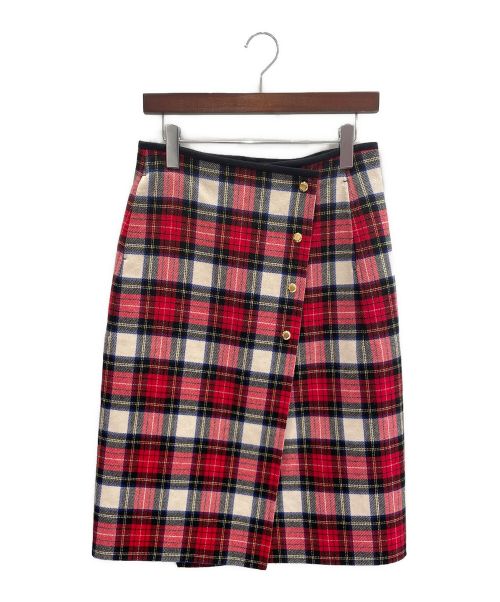 ドゥロワー Drawer スカート タータンチェックラップスカート-