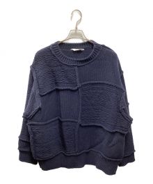 Name.（ネーム）の古着「PATCHWORK KNIT SWEATER」｜ネイビー