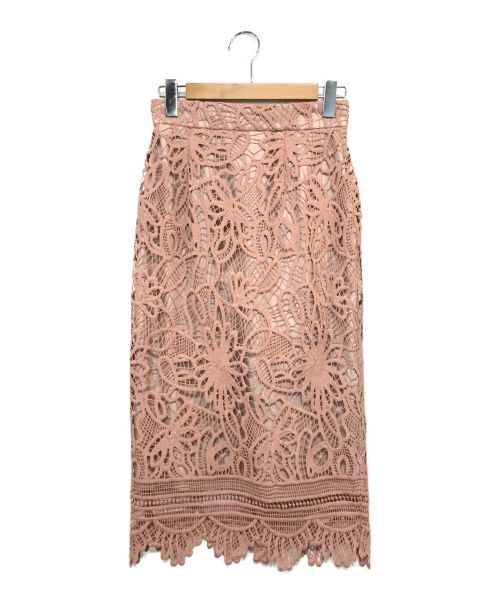 JUSGLITTY（ジャスグリッティー）JUSGLITTY (ジャスグリッティー) レースロングタイトスカート ピンク サイズ:1の古着・服飾アイテム