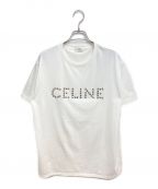 CELINEセリーヌ）の古着「22SS スタッズ付き CELINE ルーズTシャツ / コットンジャージー」｜ホワイト