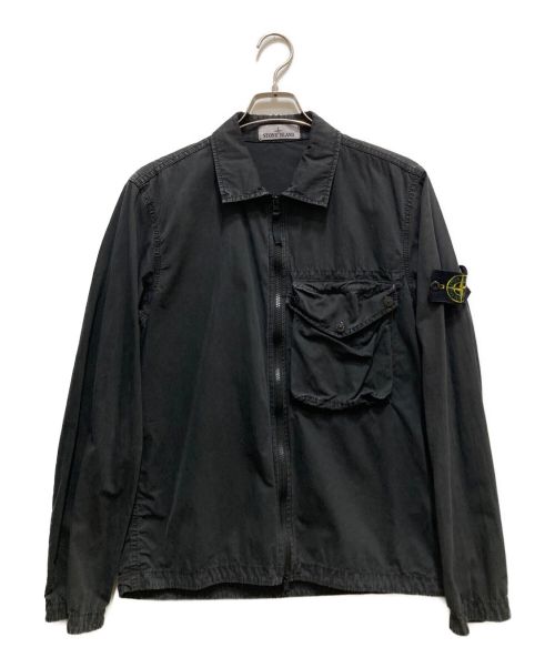 STONE ISLAND（ストーンアイランド）STONE ISLAND (ストーンアイランド) ジップアップジャケット(ブルゾン) ブラック サイズ:Mの古着・服飾アイテム