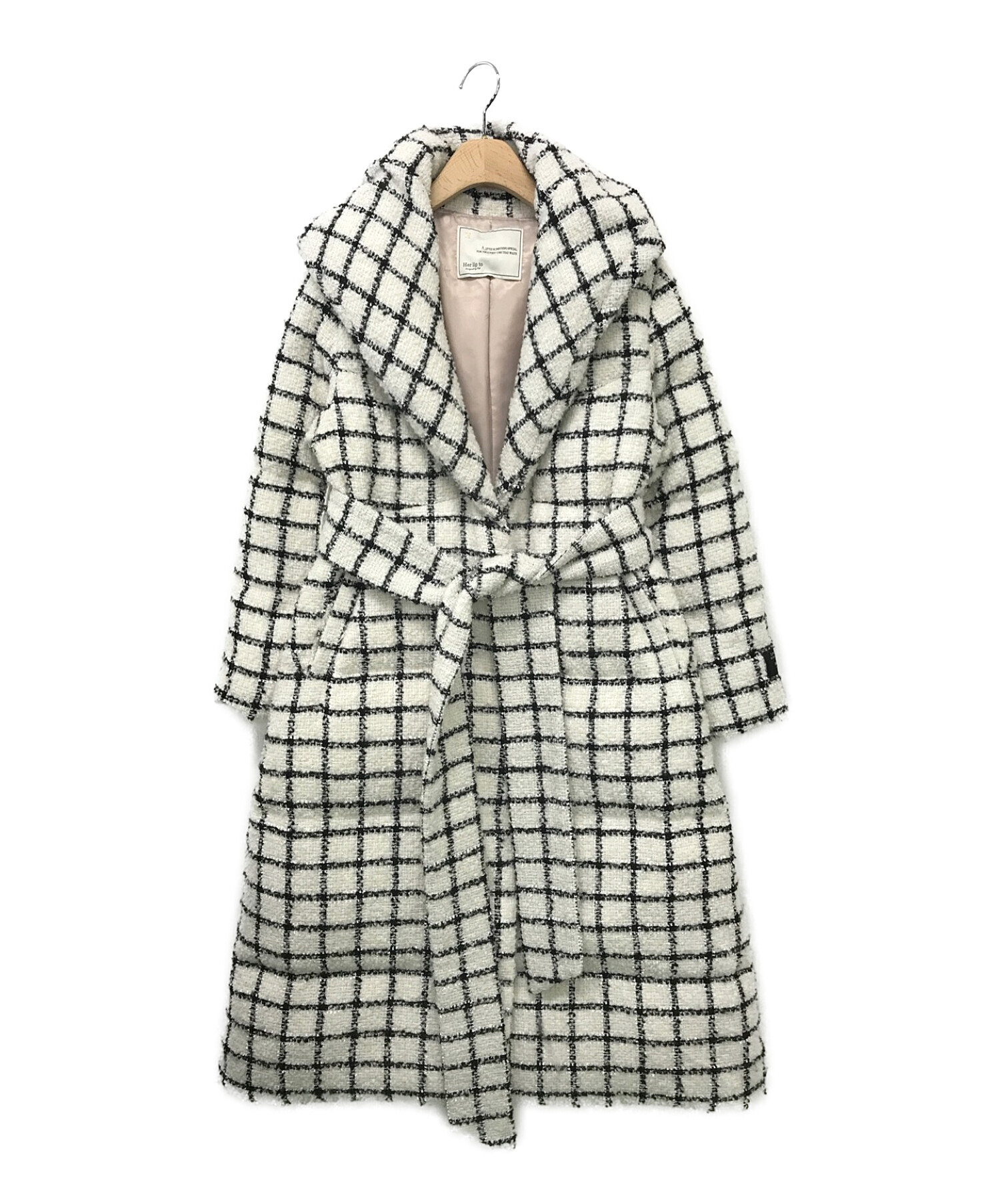 ネイビーシー Loop Yarn Tweed Belted Down Coat | kdcow.com