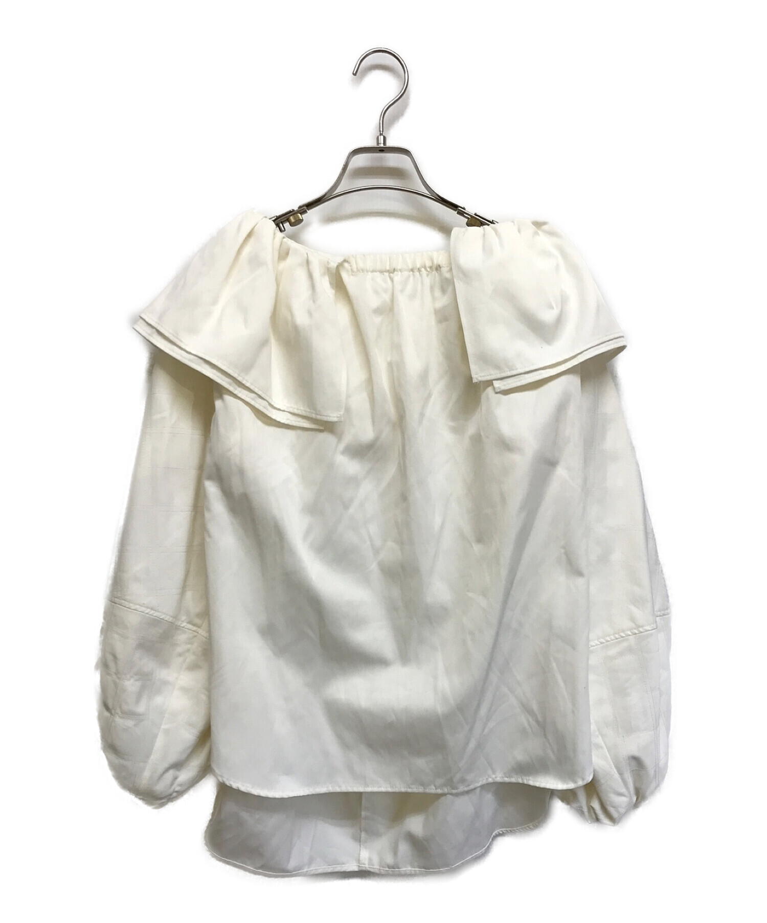 RIKO (リコ) Double-collar quilting sleeve blouse/ダブルカラーキルティングブラウス ホワイト サイズ:F