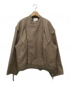 Ameriアメリ）の古着「RETRO FAKE LEATHER JACKET」｜グレージュ