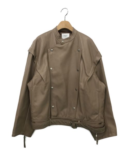 Ameri（アメリ）Ameri (アメリ) RETRO FAKE LEATHER JACKET グレージュ サイズ:Fの古着・服飾アイテム