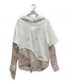 FenG CHen WANGフェンチェンワン）の古着「Shirting Panelled Hoodie」｜ホワイト