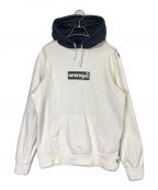 SUPREMEシュプリーム）の古着「Mirror Box Logo Hooded Sweatshirt」｜ホワイト×ブラック