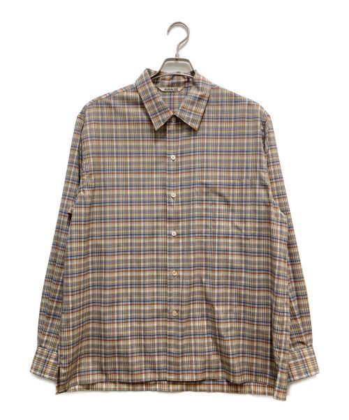 AURALEE（オーラリー）AURALEE (オーラリー) WASHABLE SUPER LIGHT WOOL SHIRTS ブラウン サイズ:4の古着・服飾アイテム