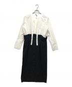 styling/ kei shirahataスタイリング / ケイ シラハタ）の古着「ドッキングシャツワンピース」｜ホワイト